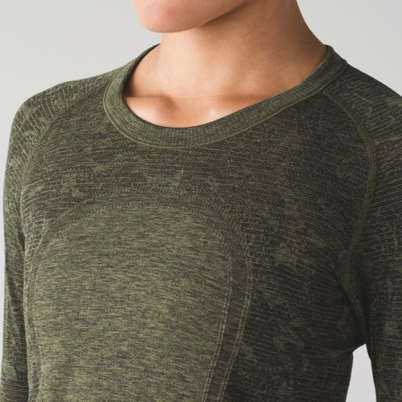 Lululemon Swiftly Long Sleeve Crew - Brave Olive / Black - Size 4 - NWOT - Picture 6 of 6